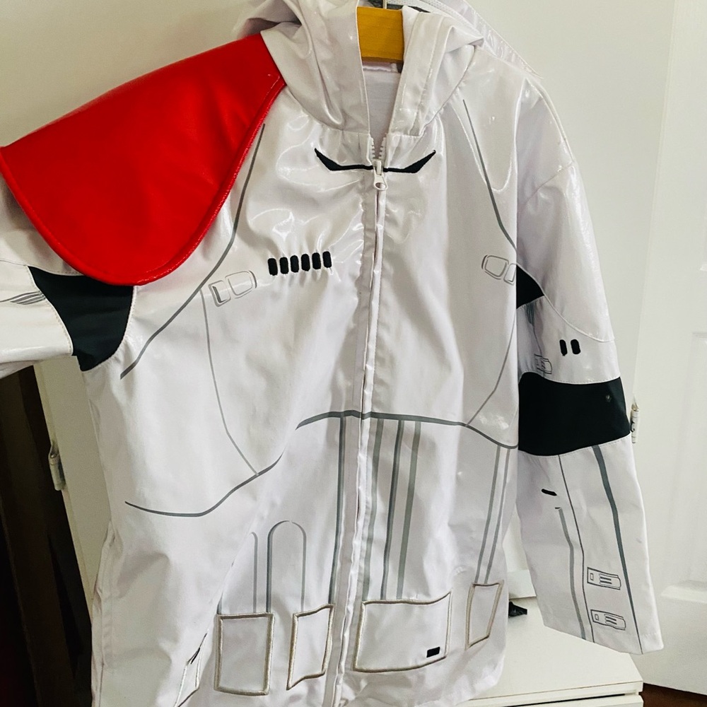Star Wars Stormtrooper Rain Jacket Last Jedi Disney Store Jacket - Size 7/8